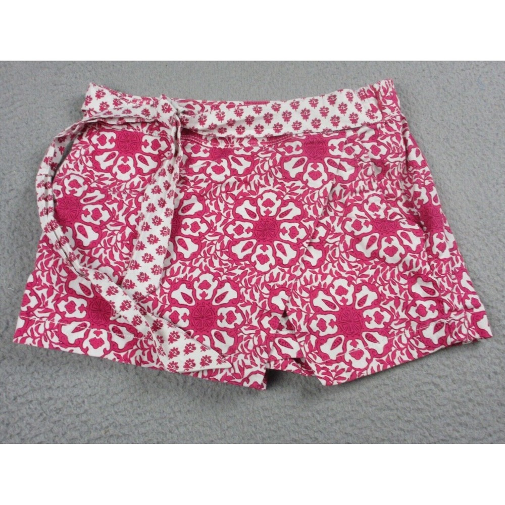 Vineyard Vines Skort Womens 00 Pink Floral Tie Pocket Preppy Logo 26x12
